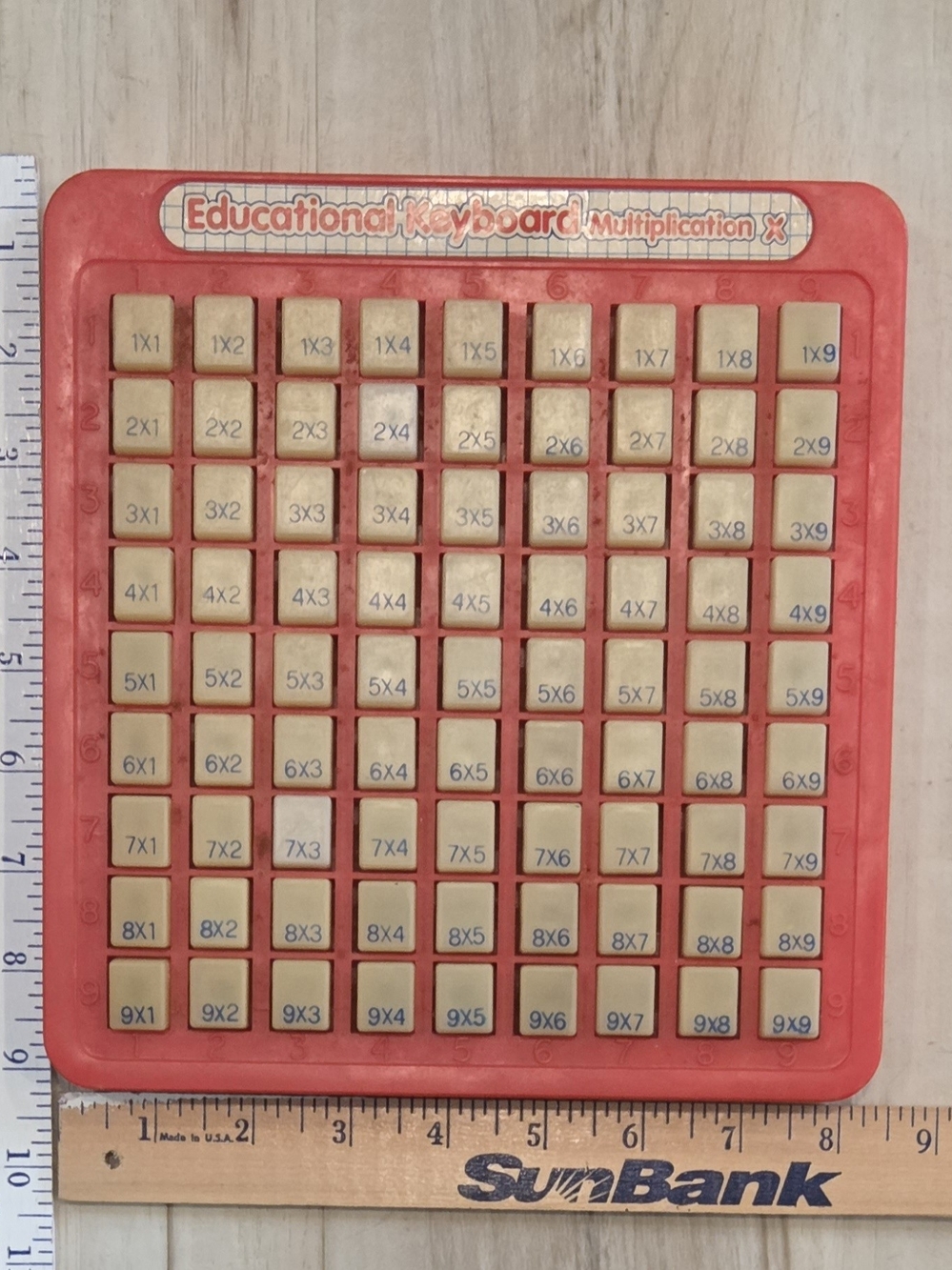 Educational Keyboard- Red Multiplication Learning Board